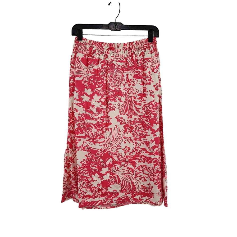 J. Jill Women's Floral Smocked Waist Knee Length Skirt - XS